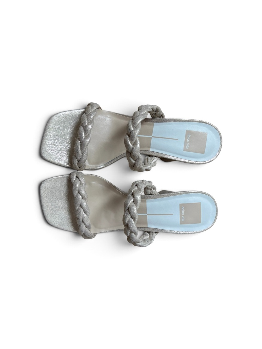 DOLCE VITA IMAN METALLIC BRAIDED SLIDE SANDALS – SIZE 8 - Picture 2 of 9